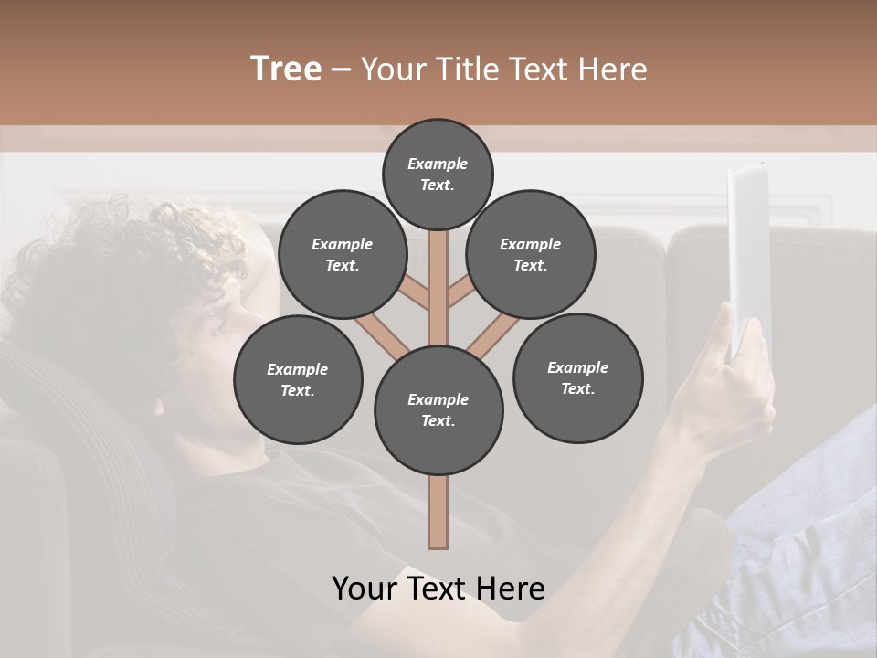 Two Seater Sofa Touchpad Wireless Technology PowerPoint Template