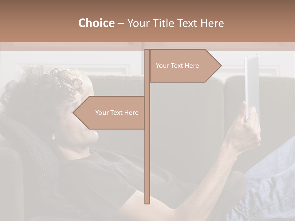 Two Seater Sofa Touchpad Wireless Technology PowerPoint Template