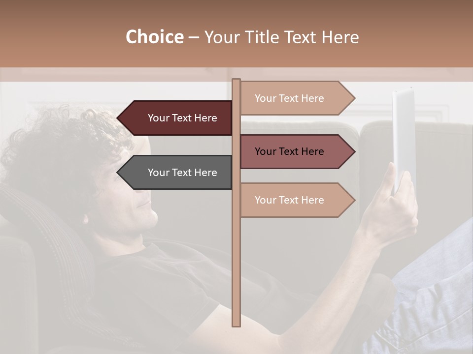 Two Seater Sofa Touchpad Wireless Technology PowerPoint Template