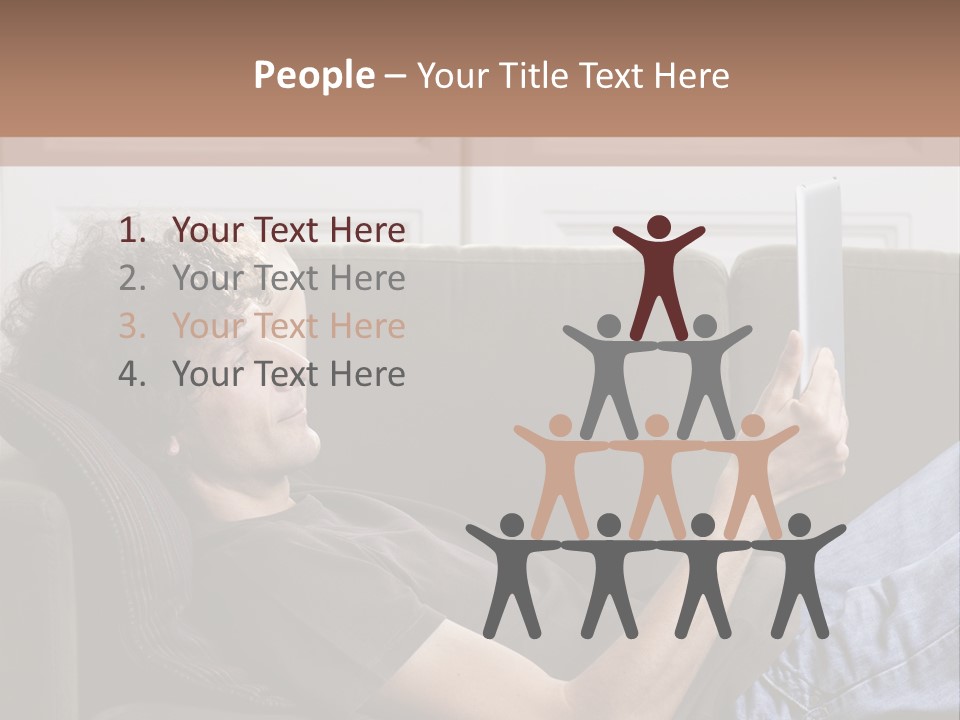 Two Seater Sofa Touchpad Wireless Technology PowerPoint Template