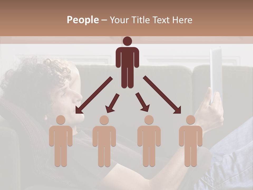 Two Seater Sofa Touchpad Wireless Technology PowerPoint Template