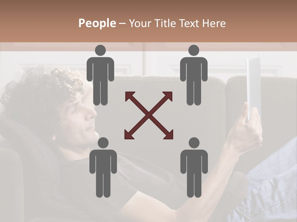 Two Seater Sofa Touchpad Wireless Technology PowerPoint Template