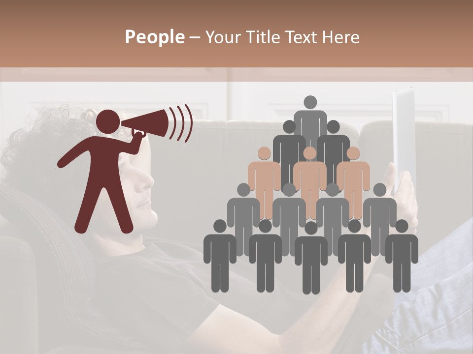 Two Seater Sofa Touchpad Wireless Technology PowerPoint Template