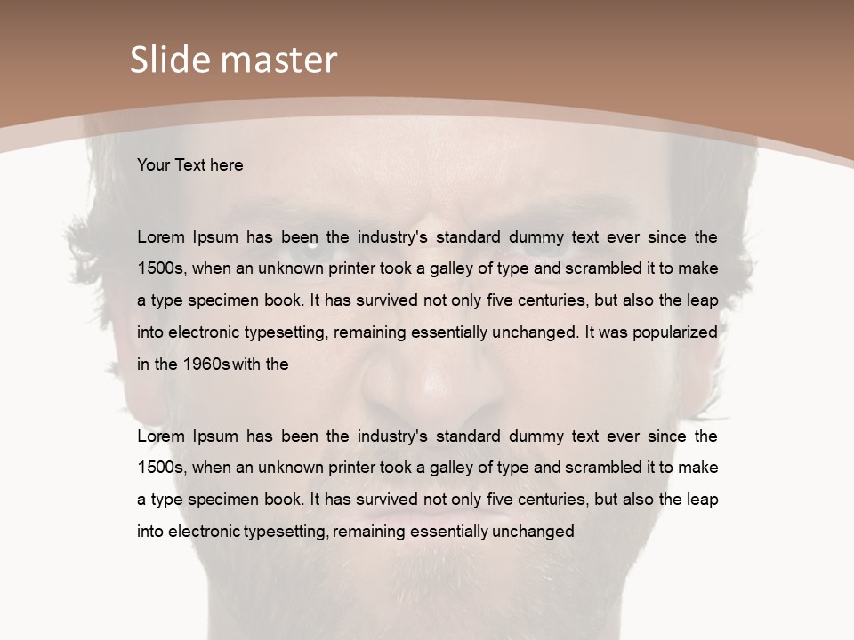 Frown Blue Eyes Nose PowerPoint Template