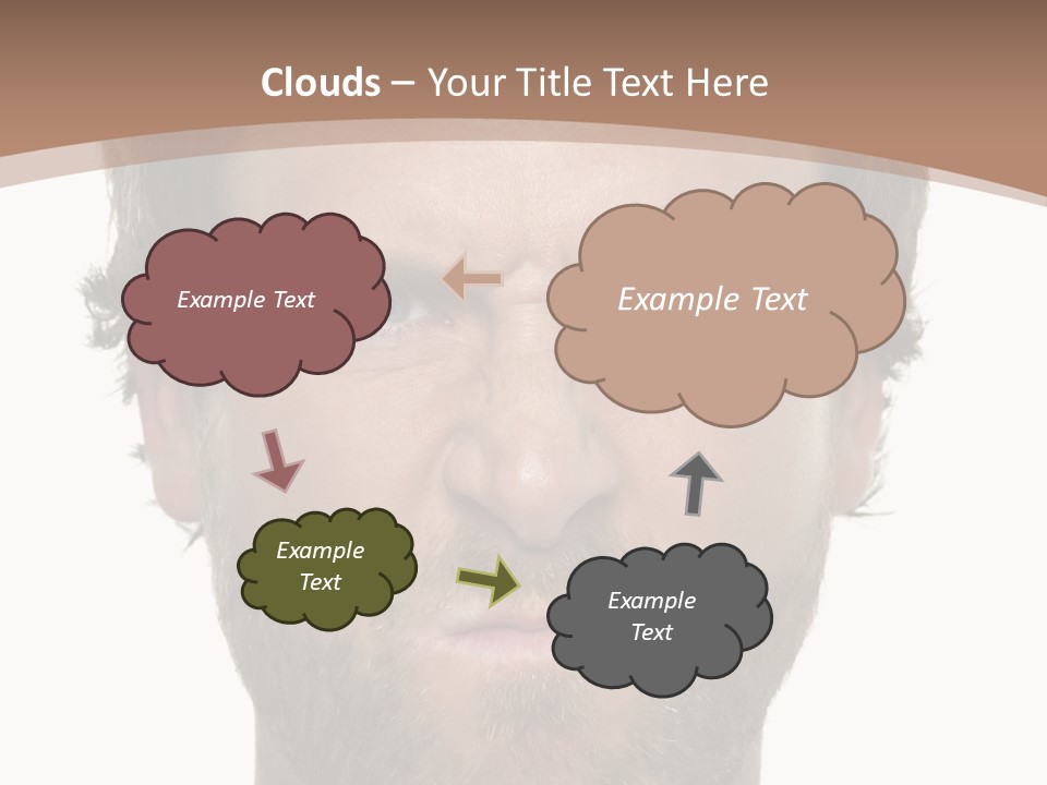 Frown Blue Eyes Nose PowerPoint Template