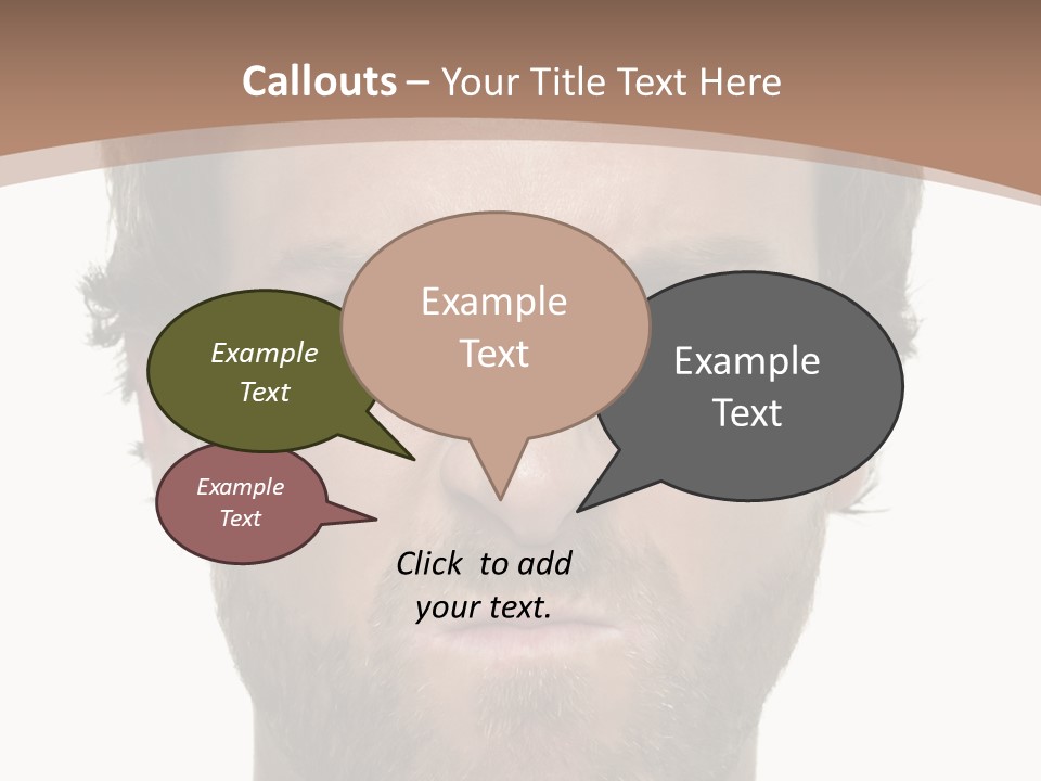 Frown Blue Eyes Nose PowerPoint Template