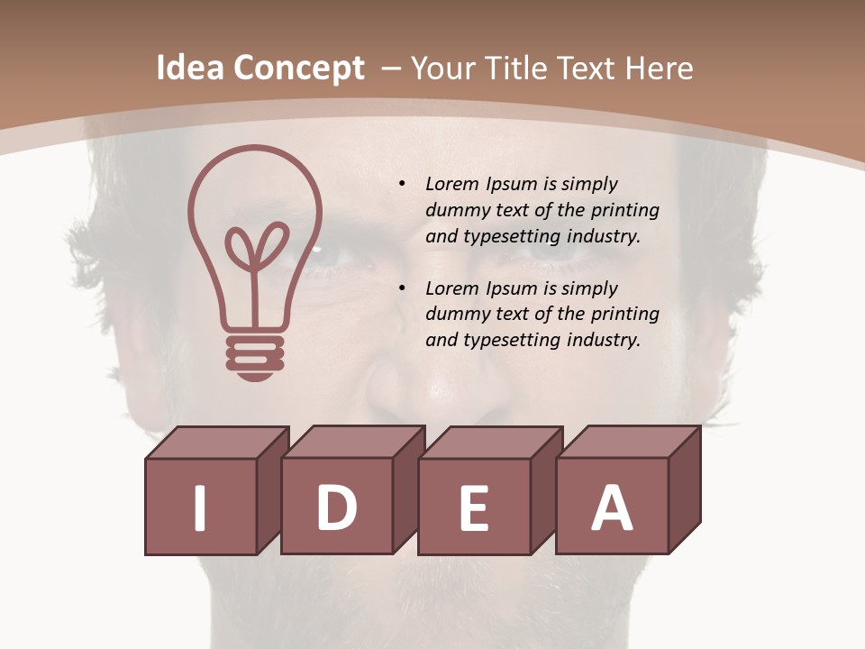 Frown Blue Eyes Nose PowerPoint Template