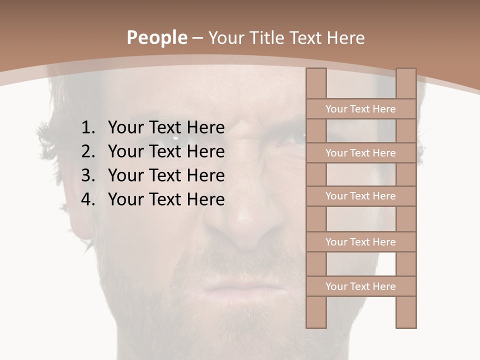 Frown Blue Eyes Nose PowerPoint Template