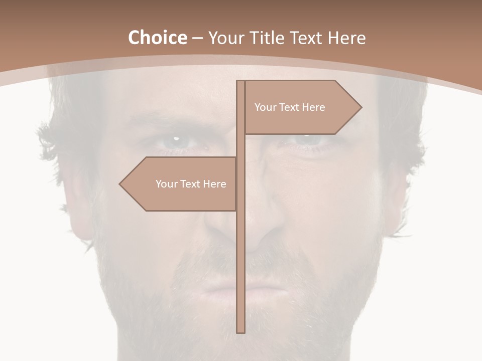 Frown Blue Eyes Nose PowerPoint Template
