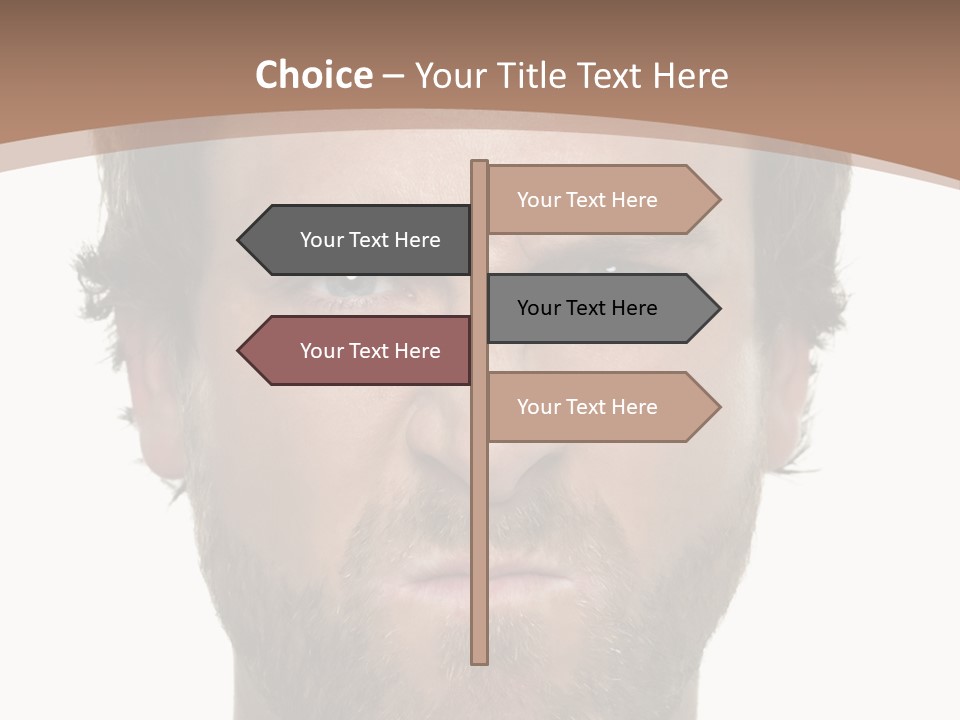 Frown Blue Eyes Nose PowerPoint Template