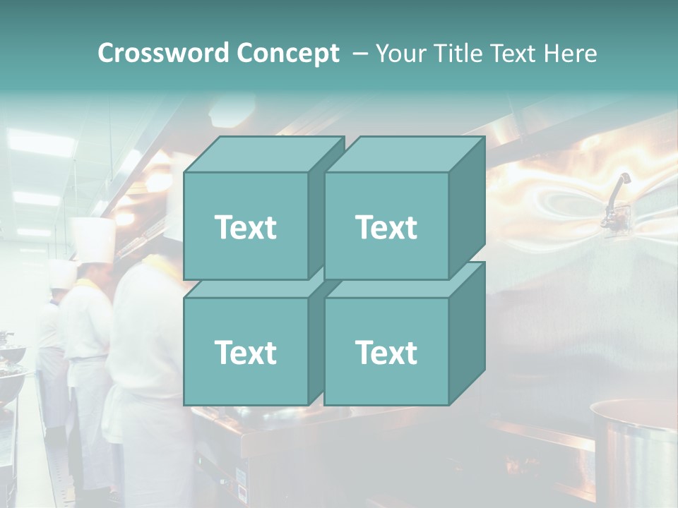 A Group Of Chefs Preparing Food In A Kitchen PowerPoint Template