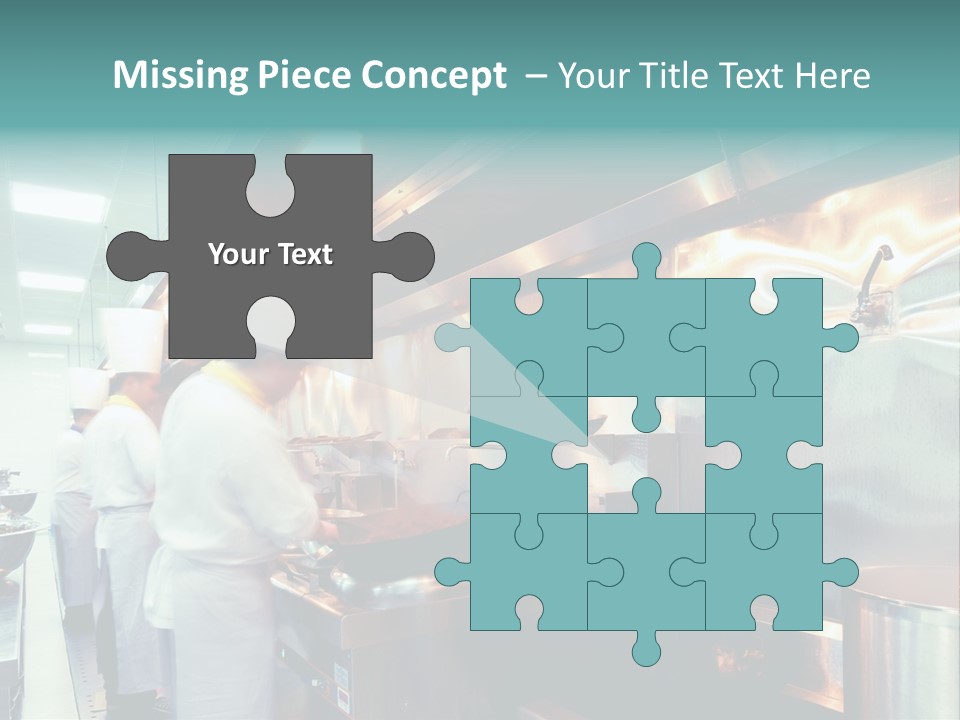 A Group Of Chefs Preparing Food In A Kitchen PowerPoint Template