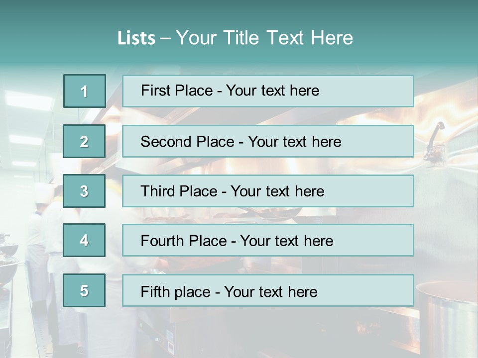 A Group Of Chefs Preparing Food In A Kitchen PowerPoint Template