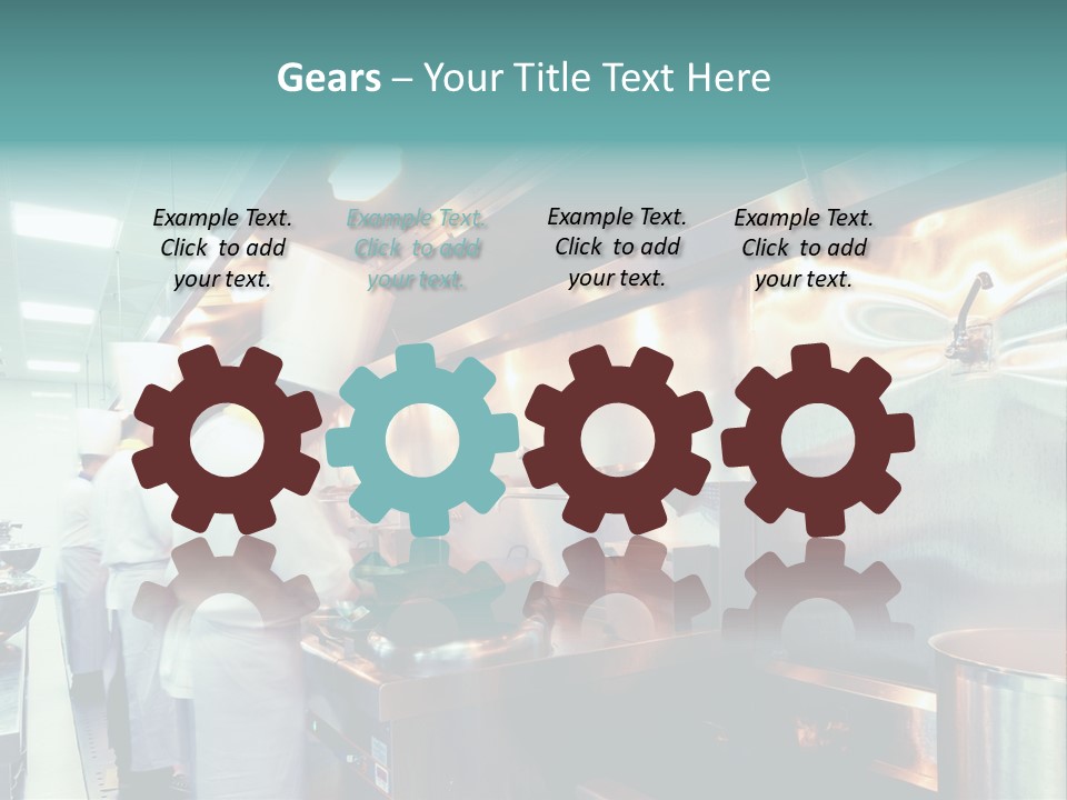 A Group Of Chefs Preparing Food In A Kitchen PowerPoint Template