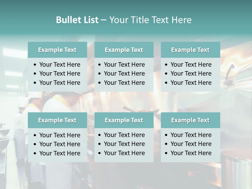 A Group Of Chefs Preparing Food In A Kitchen PowerPoint Template