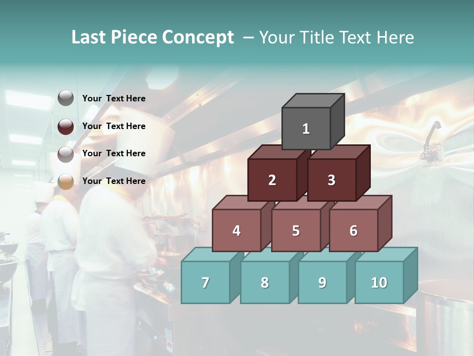 A Group Of Chefs Preparing Food In A Kitchen PowerPoint Template