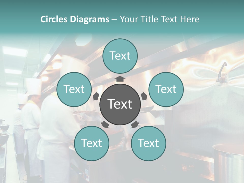 A Group Of Chefs Preparing Food In A Kitchen PowerPoint Template