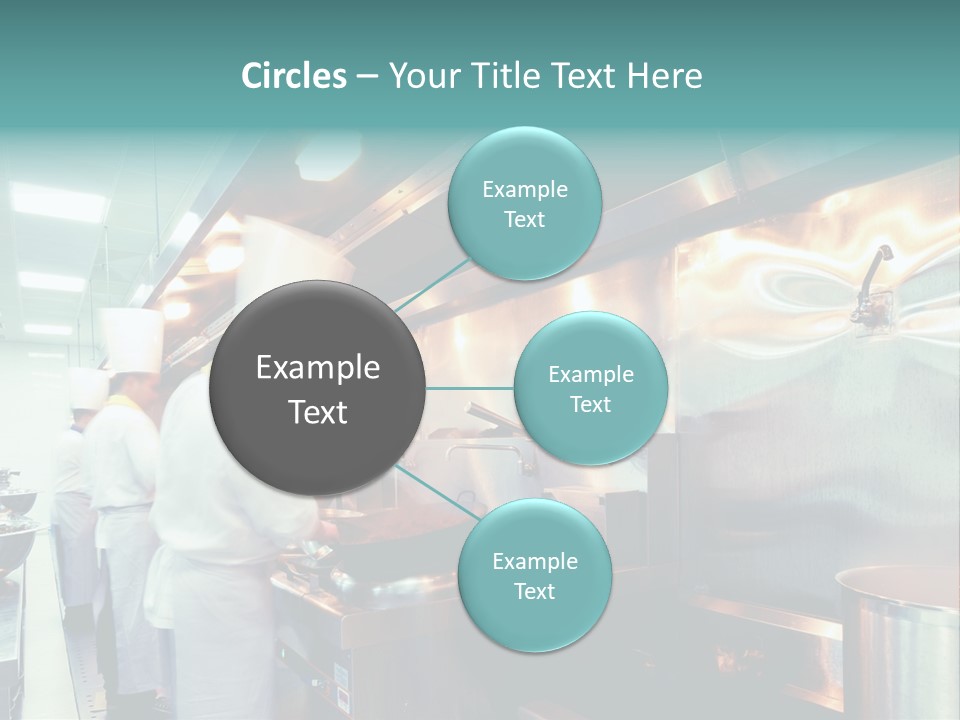 A Group Of Chefs Preparing Food In A Kitchen PowerPoint Template