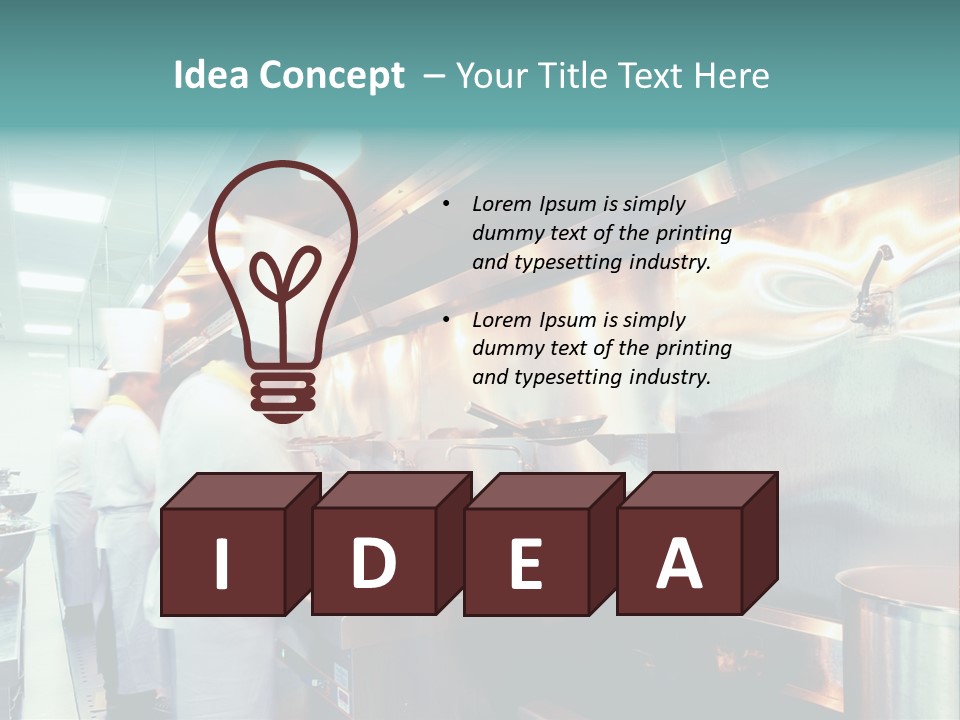 A Group Of Chefs Preparing Food In A Kitchen PowerPoint Template