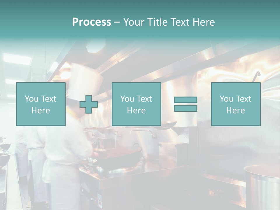 A Group Of Chefs Preparing Food In A Kitchen PowerPoint Template