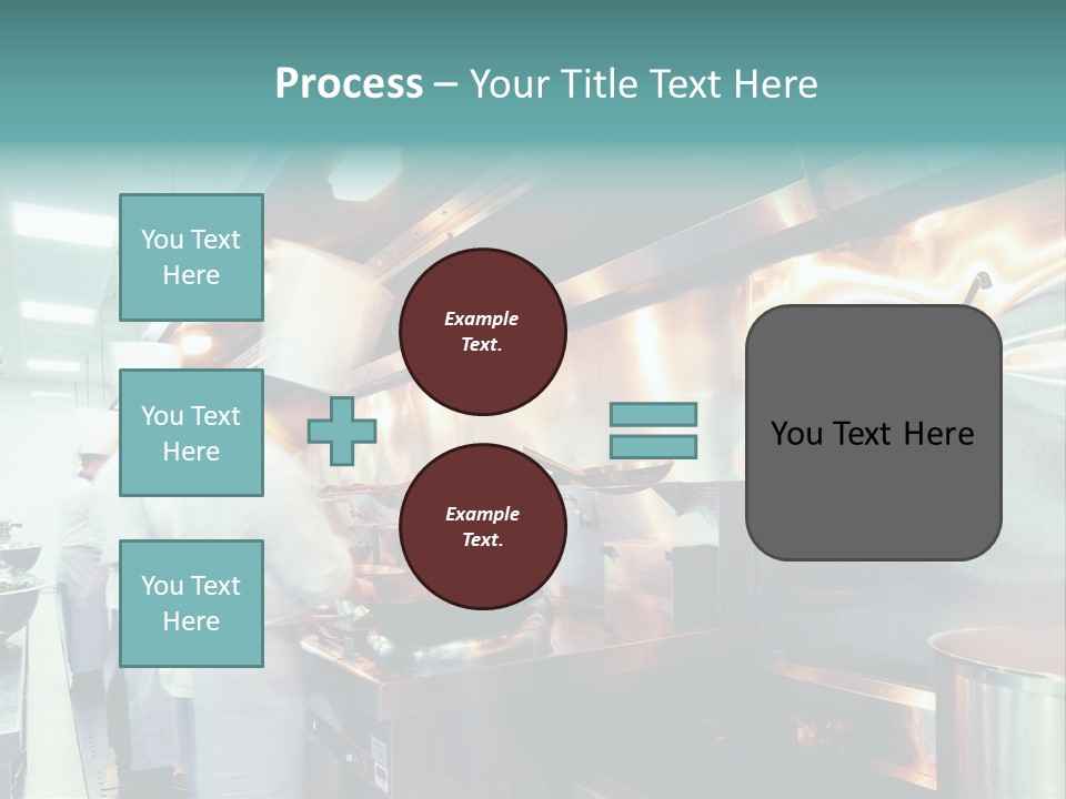 A Group Of Chefs Preparing Food In A Kitchen PowerPoint Template