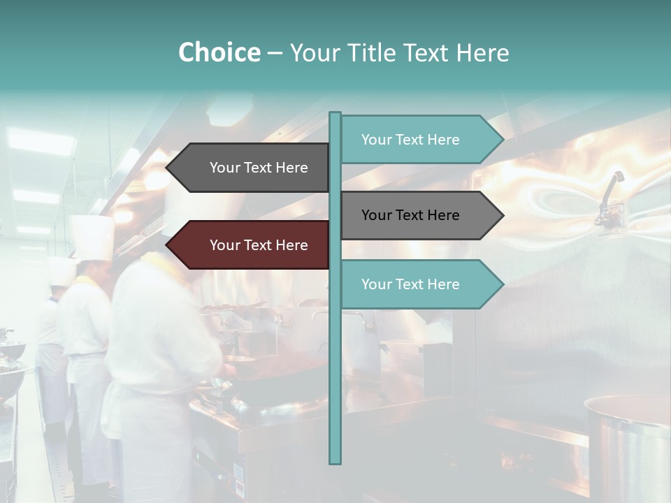 A Group Of Chefs Preparing Food In A Kitchen PowerPoint Template