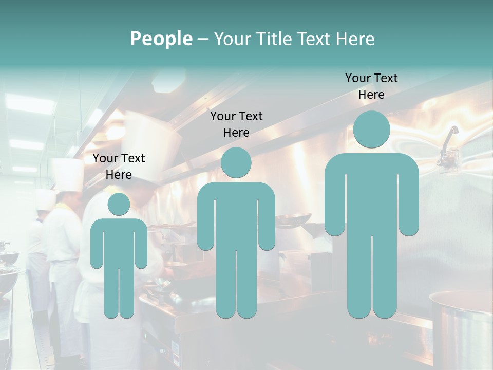 A Group Of Chefs Preparing Food In A Kitchen PowerPoint Template