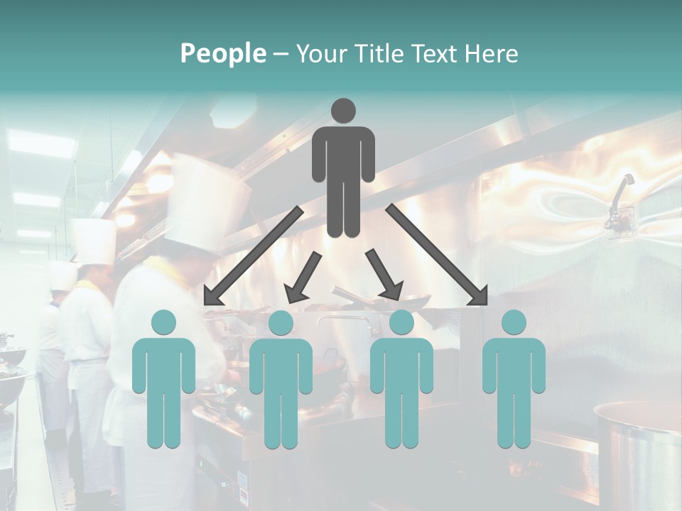 A Group Of Chefs Preparing Food In A Kitchen PowerPoint Template