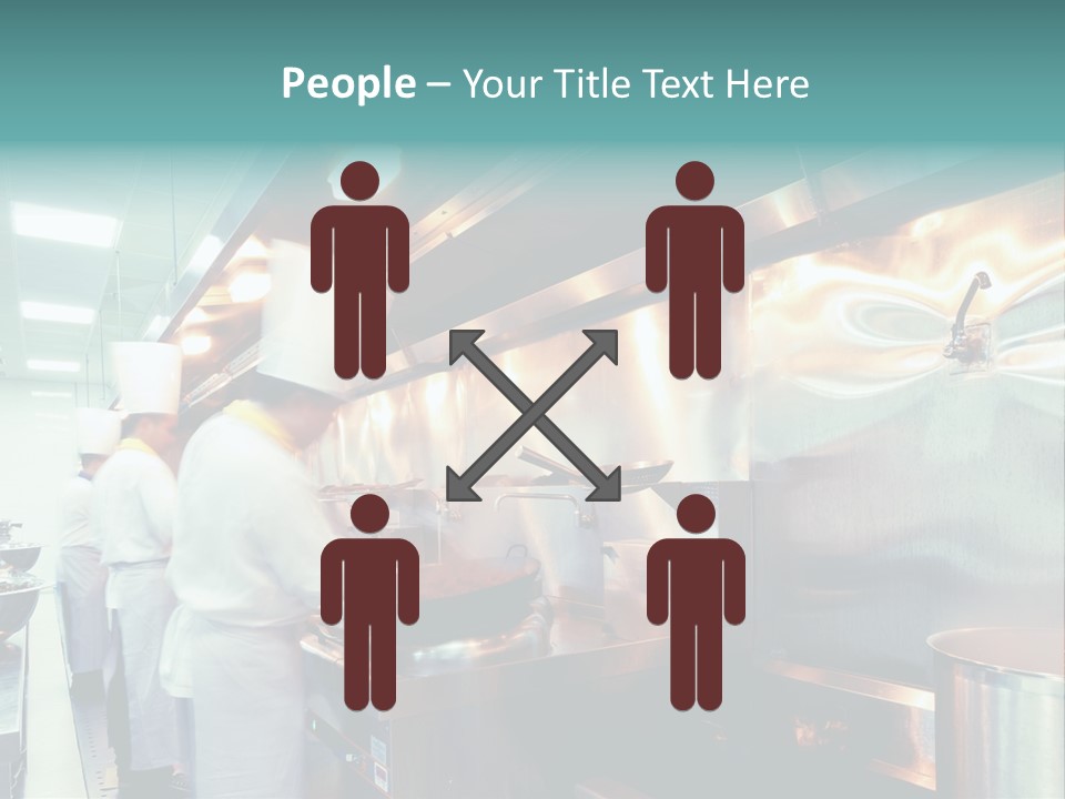 A Group Of Chefs Preparing Food In A Kitchen PowerPoint Template