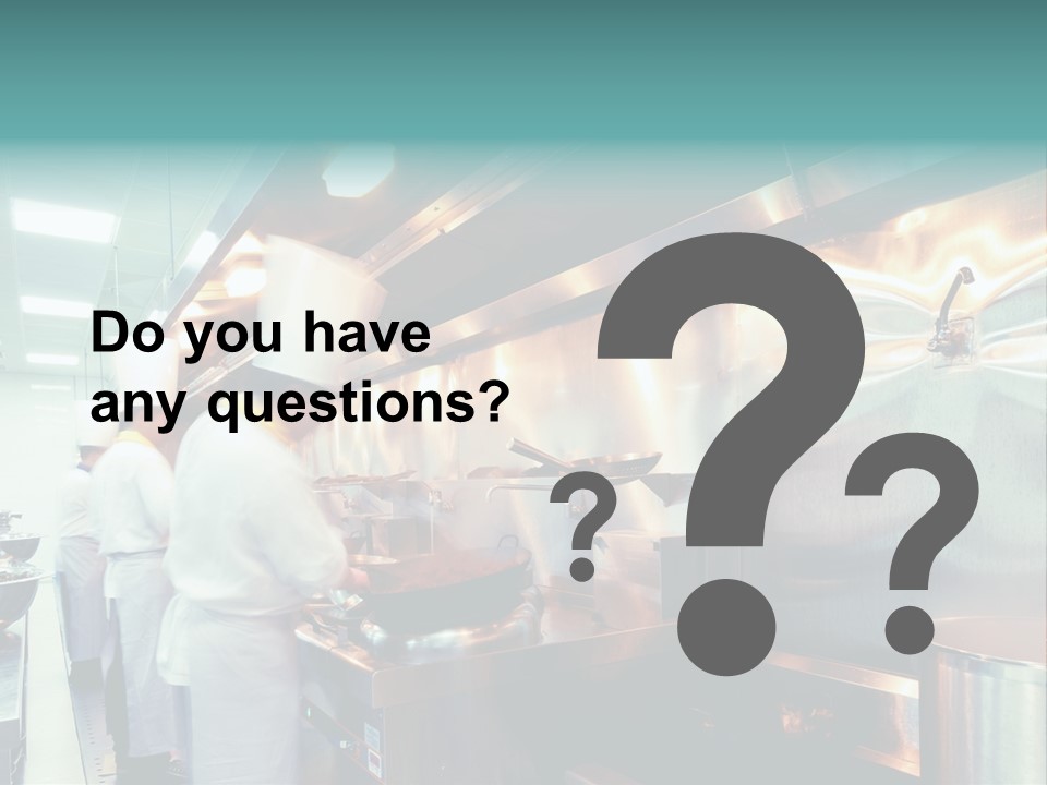 A Group Of Chefs Preparing Food In A Kitchen PowerPoint Template