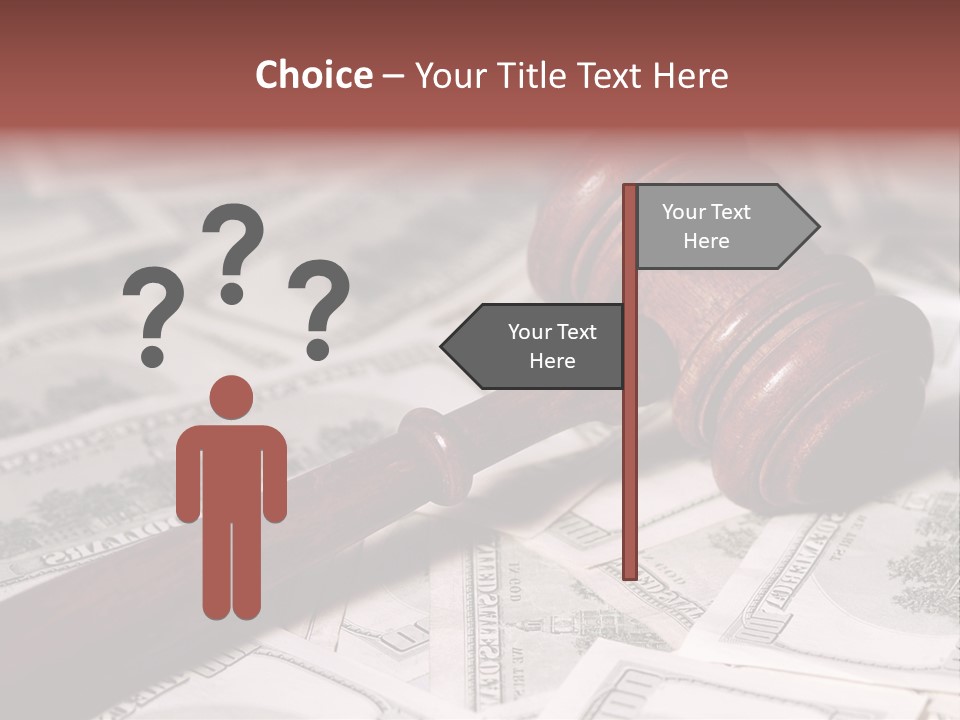 Decide Settlement Sue PowerPoint Template