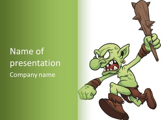 Running Loincloth Cartoon PowerPoint Template