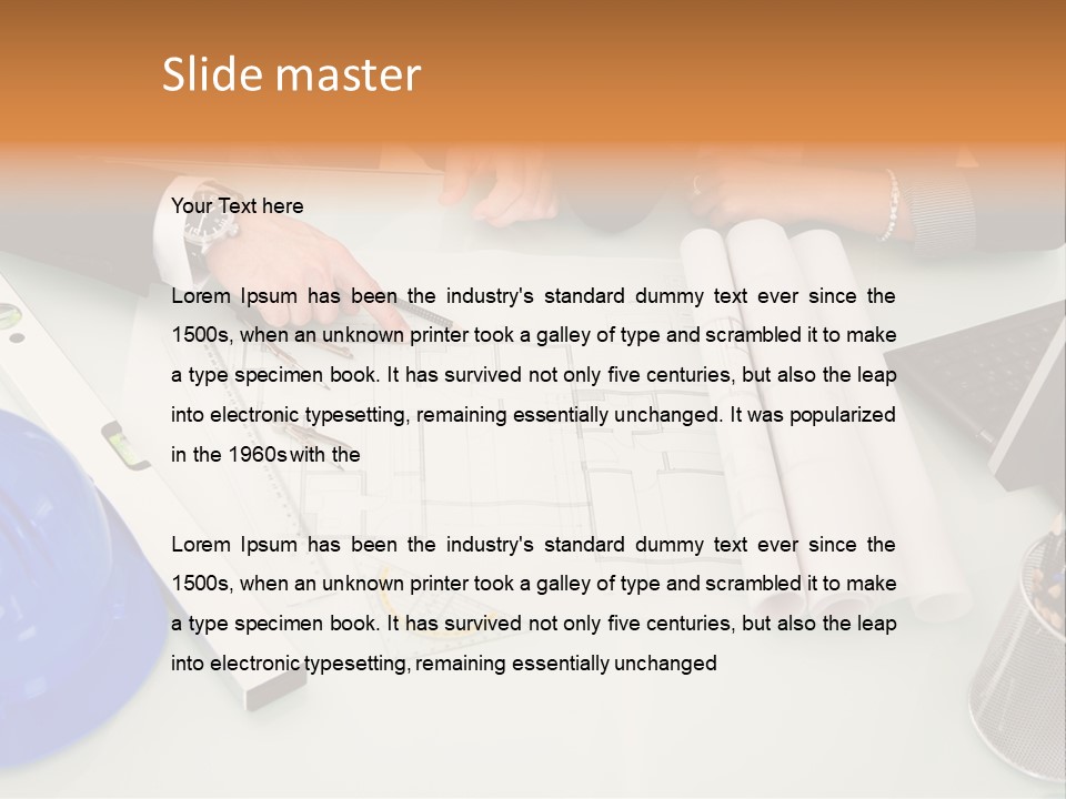 Discussion Building Helmet PowerPoint Template