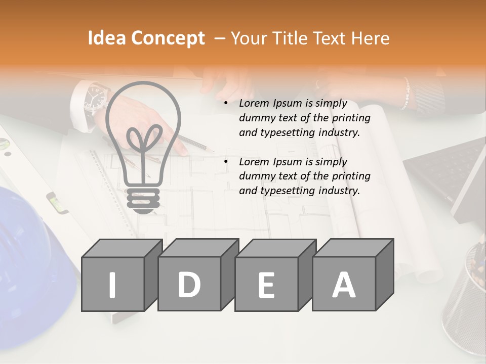 Discussion Building Helmet PowerPoint Template