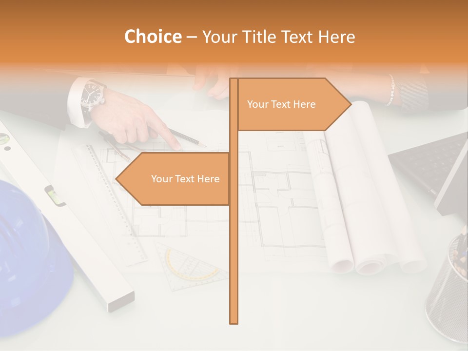 Discussion Building Helmet PowerPoint Template