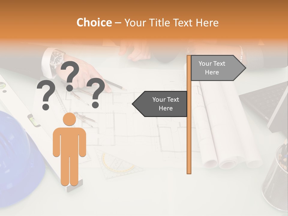 Discussion Building Helmet PowerPoint Template