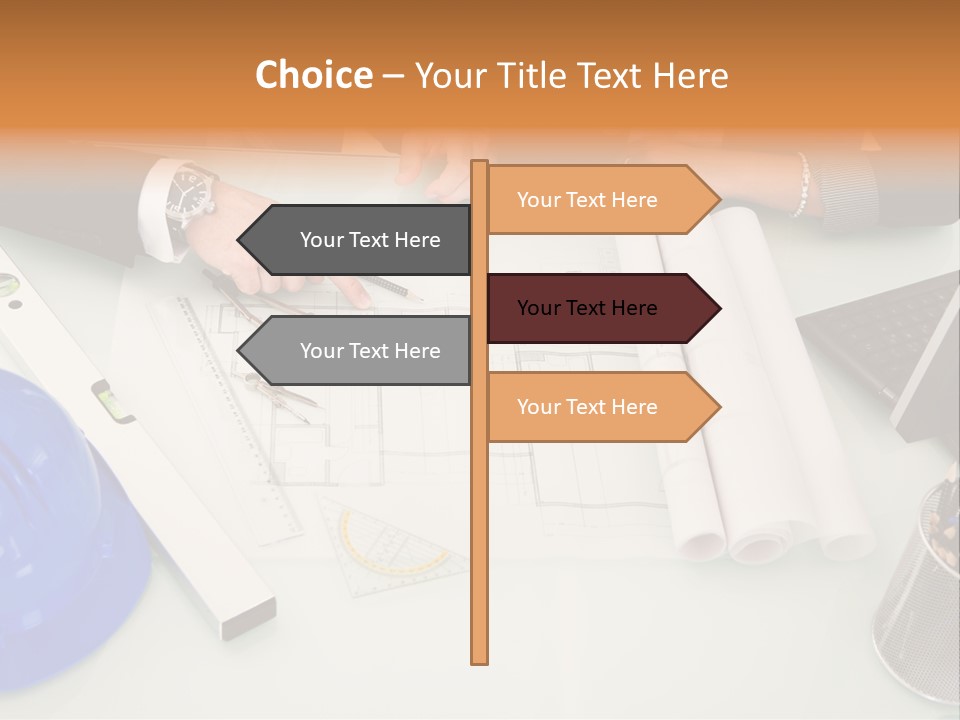 Discussion Building Helmet PowerPoint Template