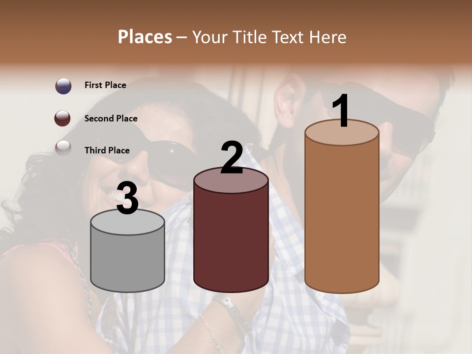 Walking White Tourists PowerPoint Template