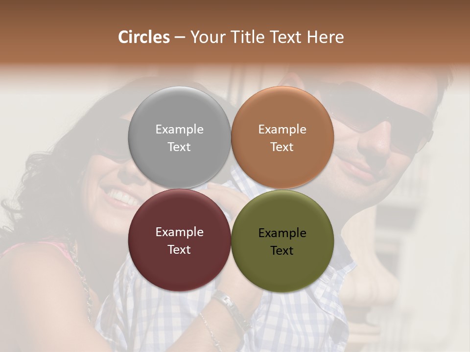 Walking White Tourists PowerPoint Template