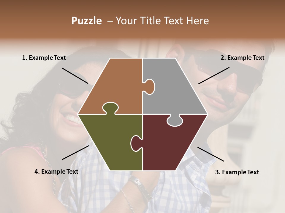 Walking White Tourists PowerPoint Template