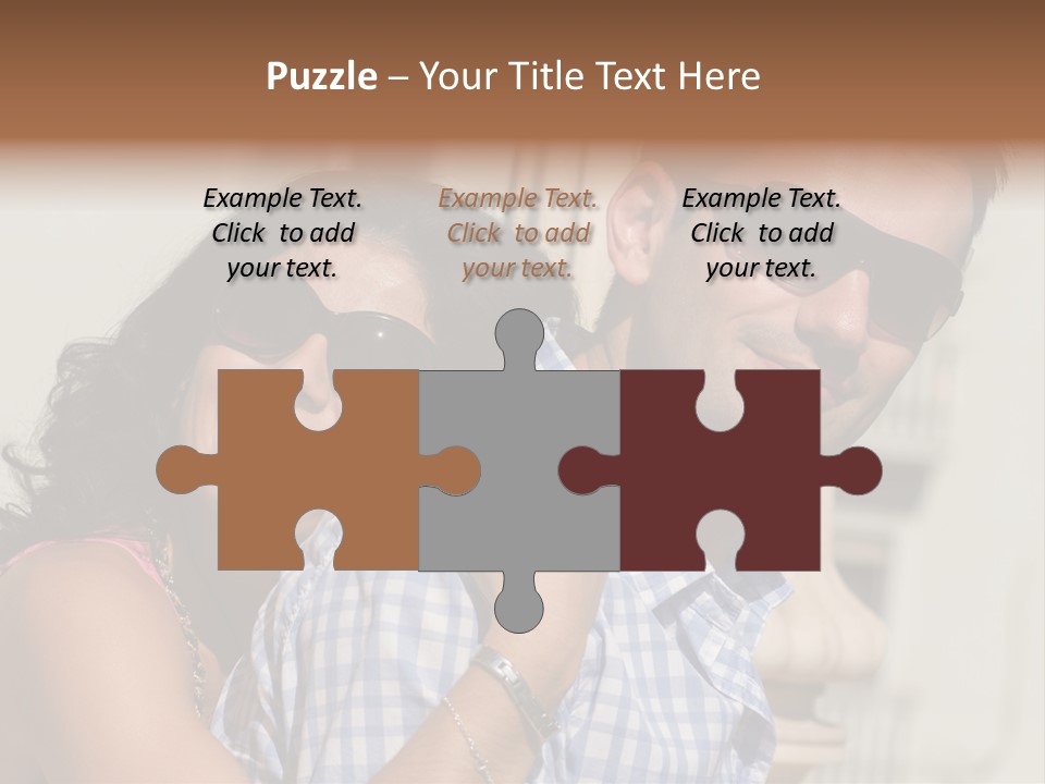 Walking White Tourists PowerPoint Template