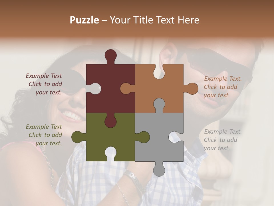 Walking White Tourists PowerPoint Template