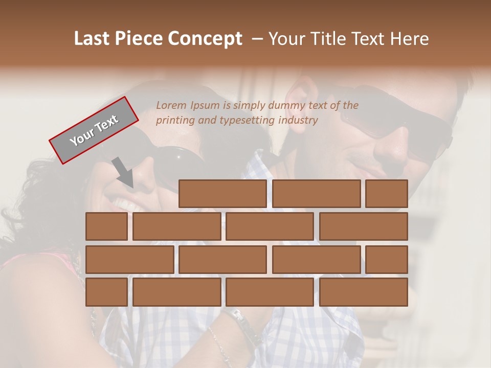 Walking White Tourists PowerPoint Template