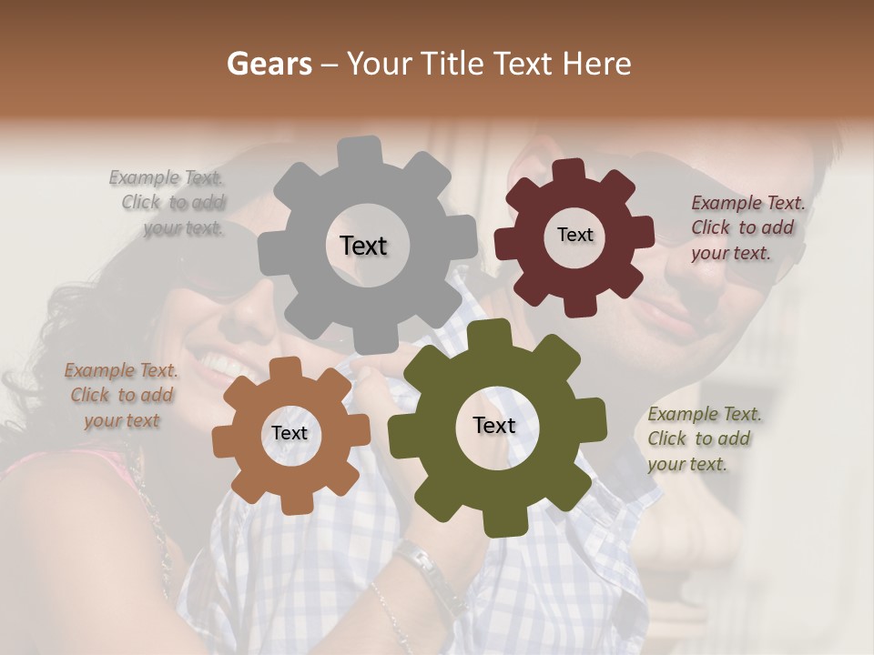 Walking White Tourists PowerPoint Template