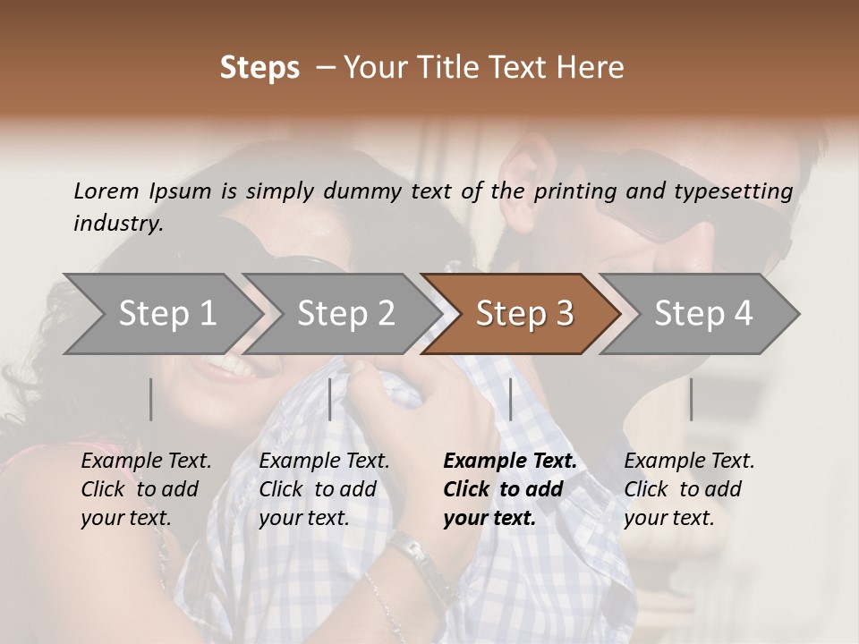 Walking White Tourists PowerPoint Template