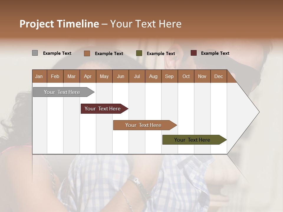 Walking White Tourists PowerPoint Template