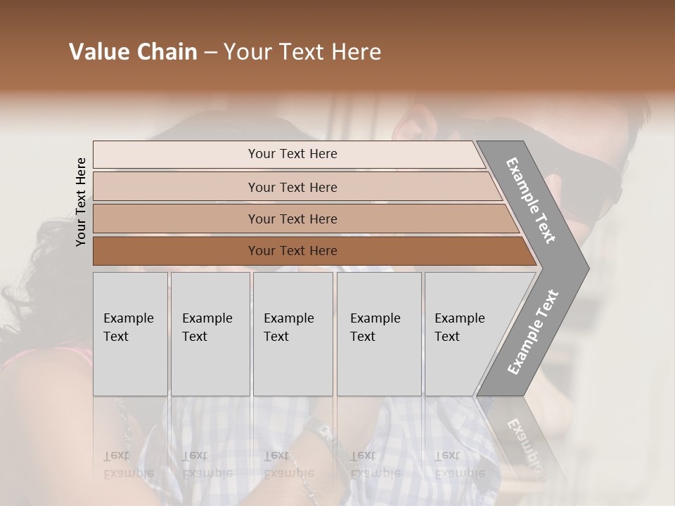 Walking White Tourists PowerPoint Template