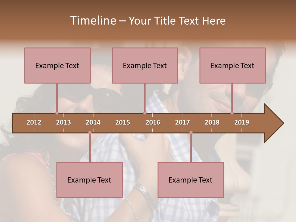 Walking White Tourists PowerPoint Template