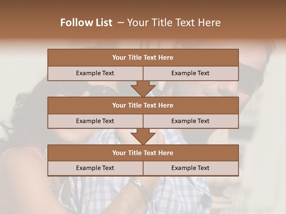 Walking White Tourists PowerPoint Template