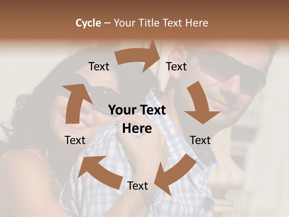 Walking White Tourists PowerPoint Template